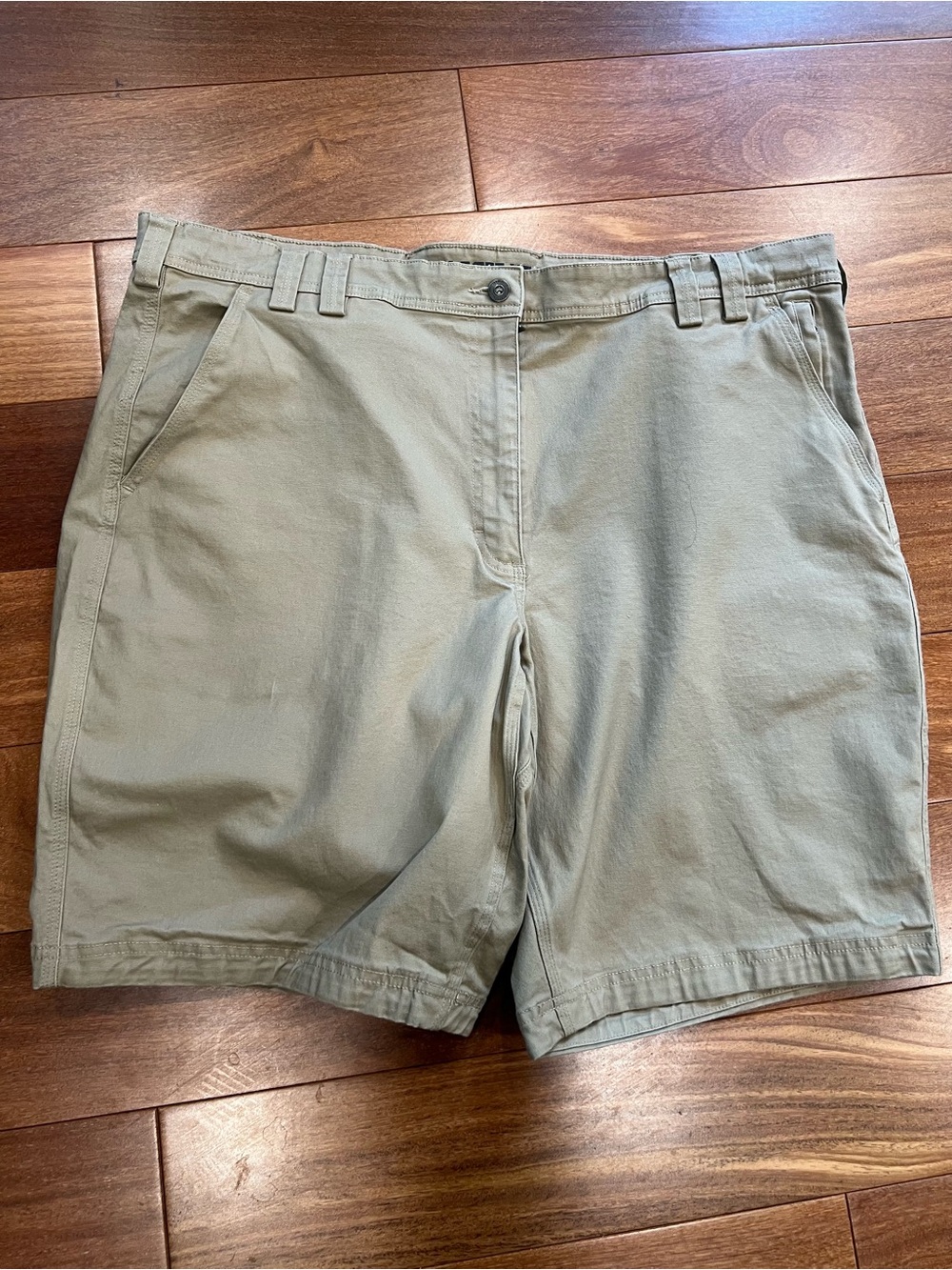 Duluth Trading Co Mens Flex Fire Hose Khaki Shorts 44 Relaxed Fit